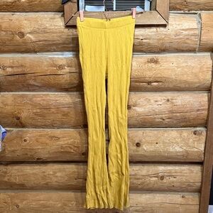 wild fable Mustard Ribbed Knit Flare Pants Small
